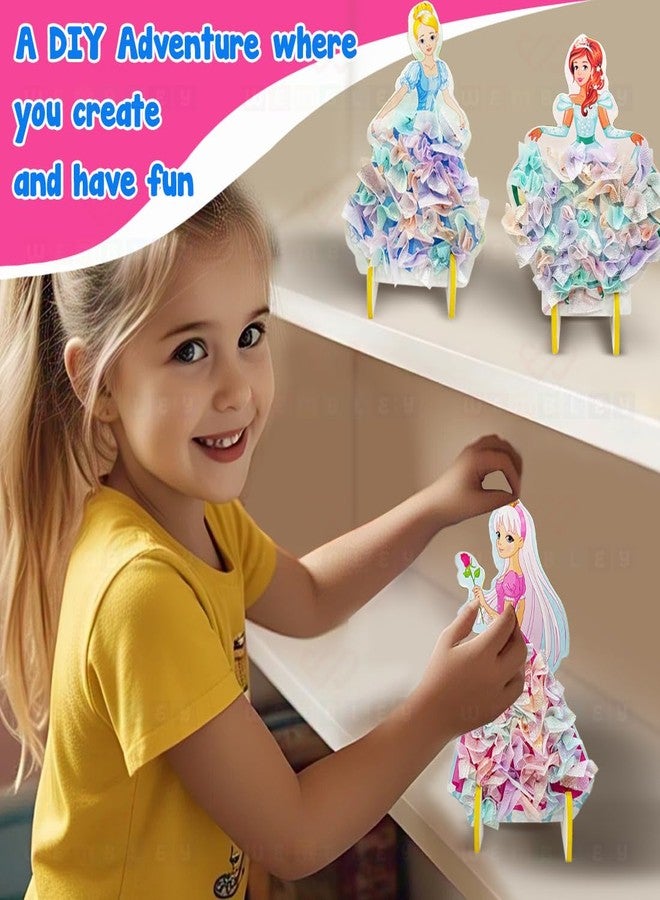 ويمبلي مجموعة ويمبلي 3 في 1 لدمية الأميرة، مجموعة أنشطة فنية وحرفية، تتضمن ثقب القماش، وتلوين، وملصقات لاصقة، هدية عيد ميلاد إبداعية للأطفال من عمر 3 إلى 7 سنوات فما فوق، للأولاد والبنات، متعددة الألوان. - Image 2